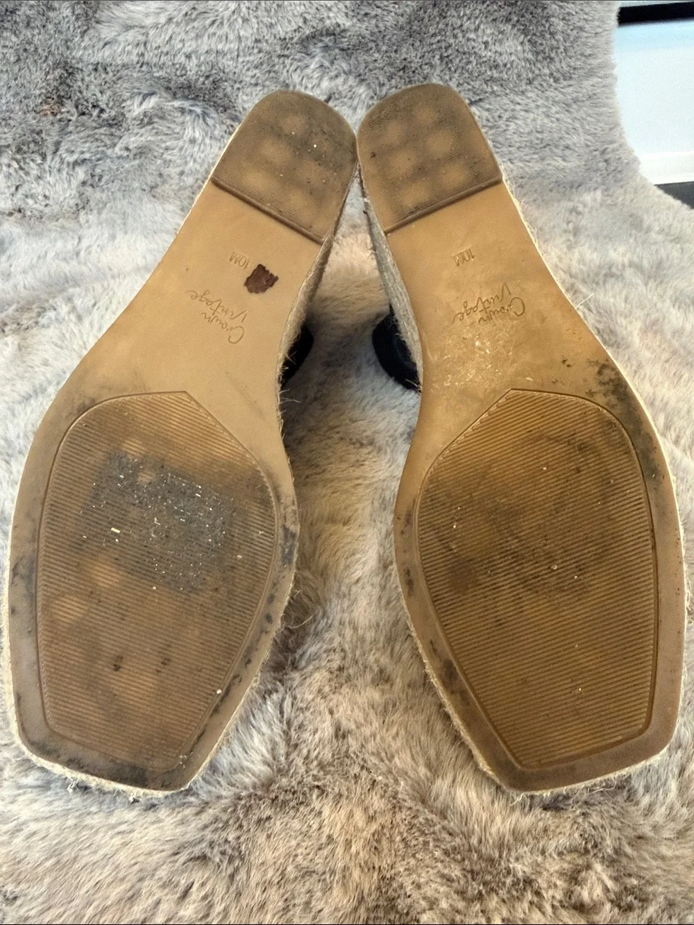 Crown Vintage Black Suede Espadrille Wedge Sandals